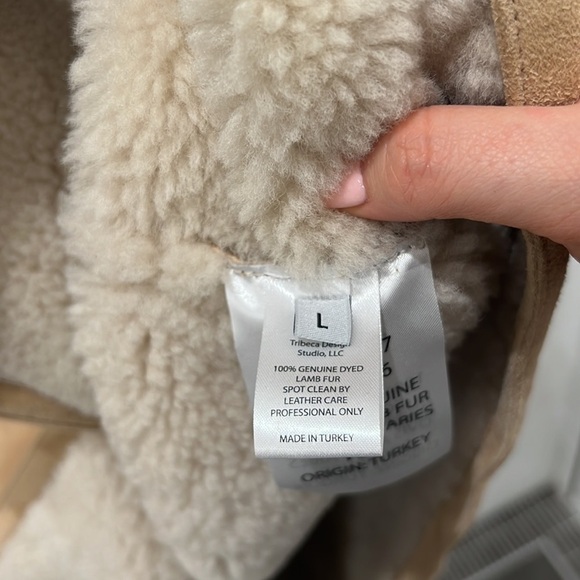 Nili Lotan | Lenon Lamb Shearling Coat in Beige - Size Large - Picture 14 of 17